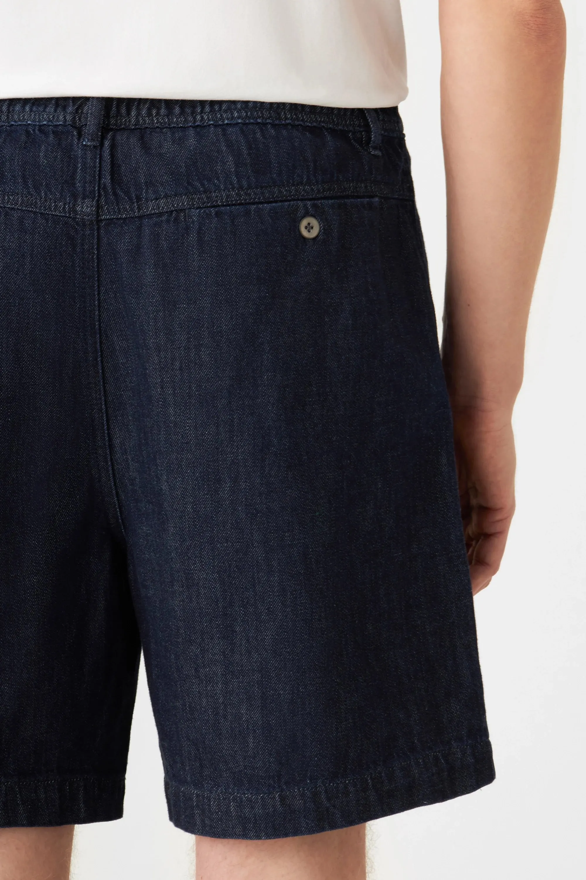 Shorty Lightweight Hemp Blend Denim Shorts Raw Blue