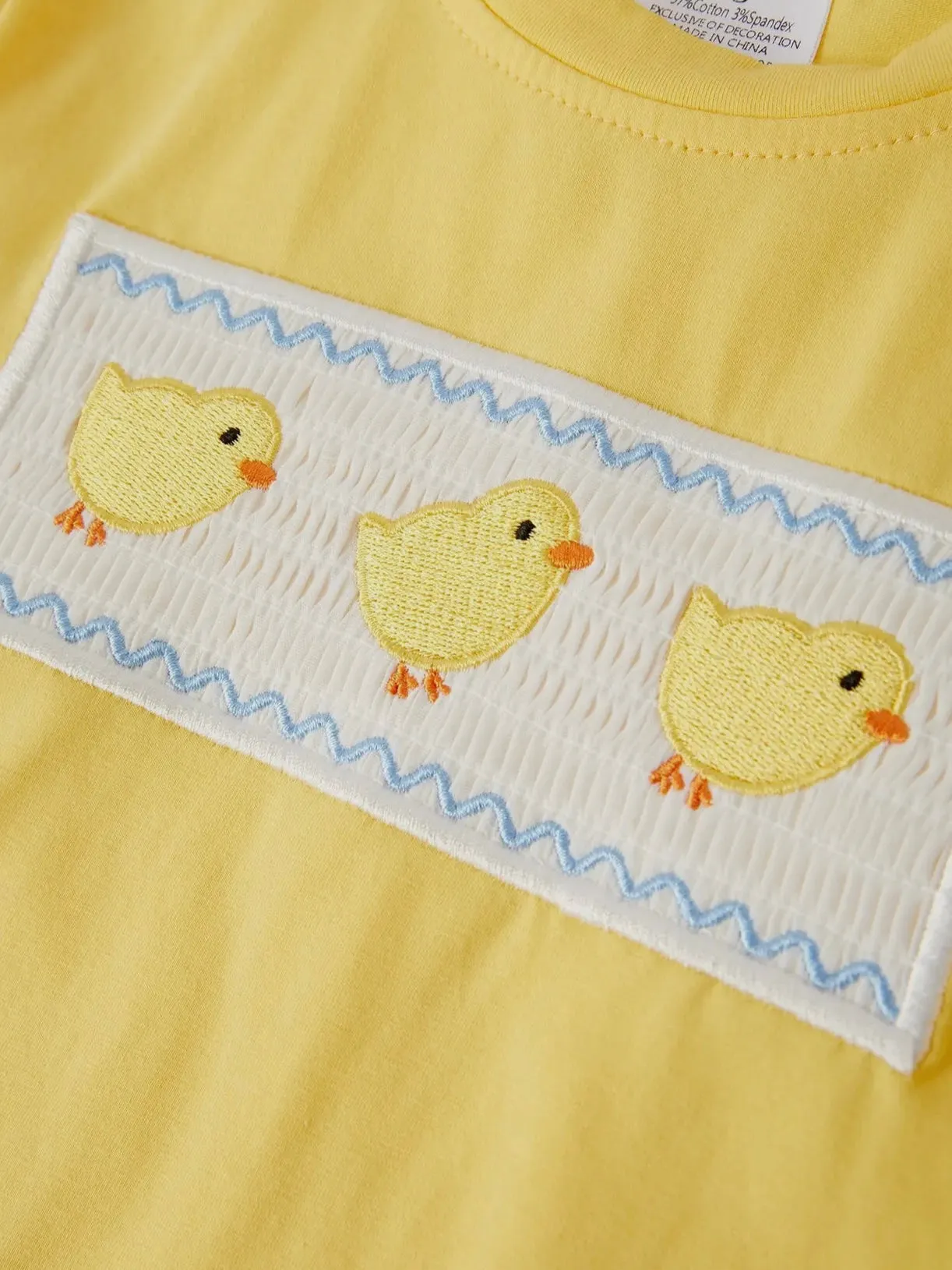 Spring Chicks Boys Smocked Set: Yellow Mix