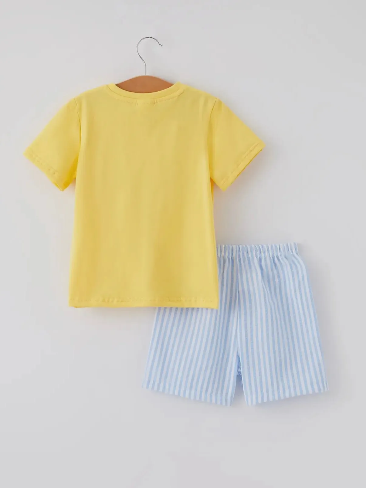 Spring Chicks Boys Smocked Set: Yellow Mix
