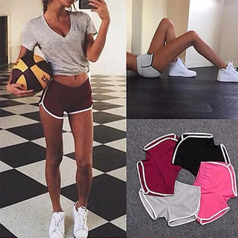 Striped Elastic Waist Shorts
