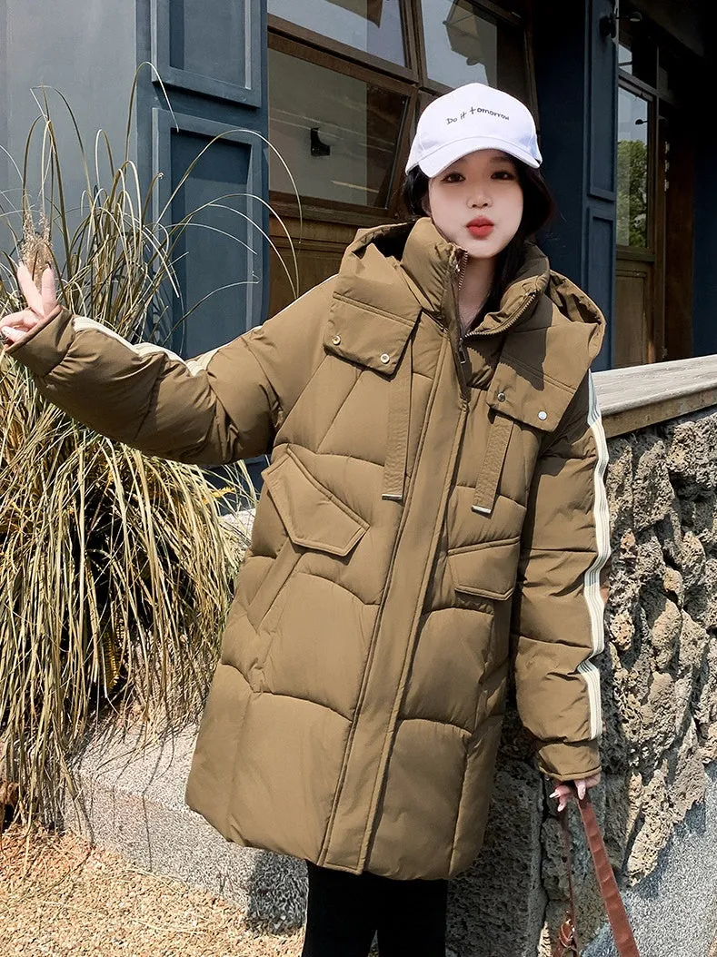 Stylish Hooded Puffer Coat with Water-Resistant and Padded Features