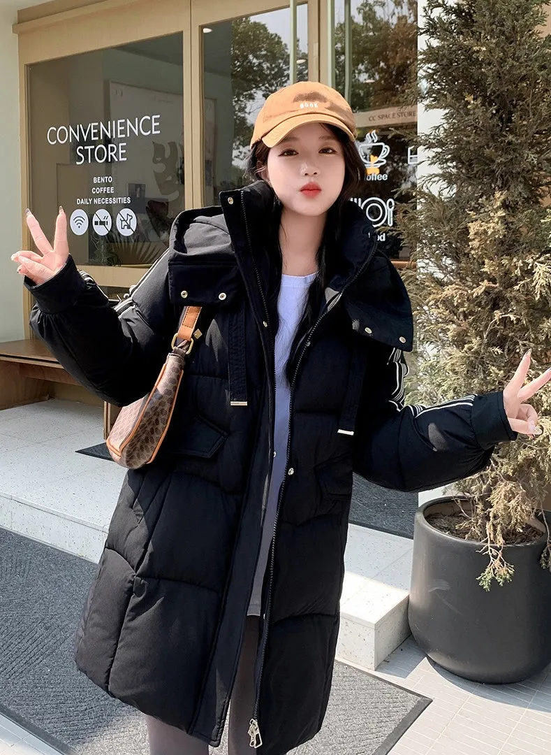 Stylish Hooded Puffer Coat with Water-Resistant and Padded Features