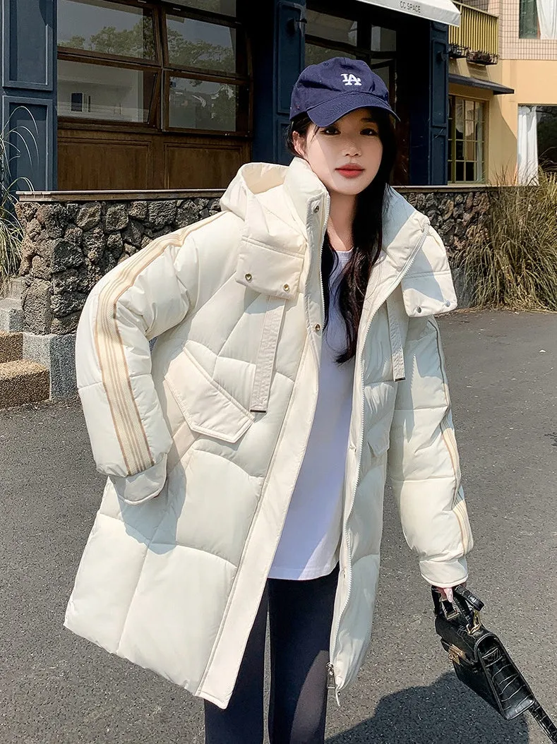 Stylish Hooded Puffer Coat with Water-Resistant and Padded Features