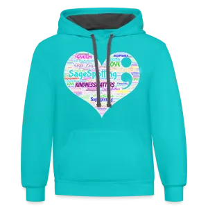 *SWEARY* WordCloud Heart / Classic Logo Contrast Hoodie