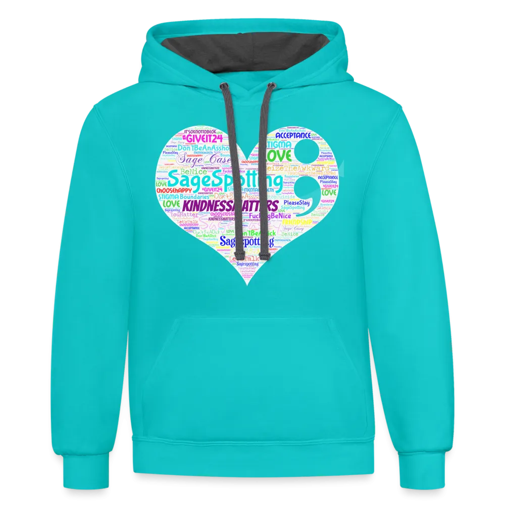 *SWEARY* WordCloud Heart / Classic Logo Contrast Hoodie