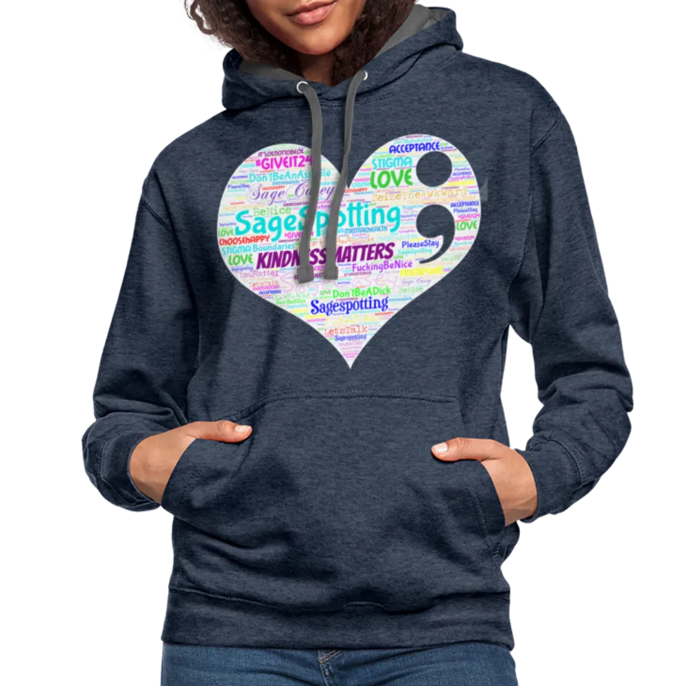 *SWEARY* WordCloud Heart / Classic Logo Contrast Hoodie