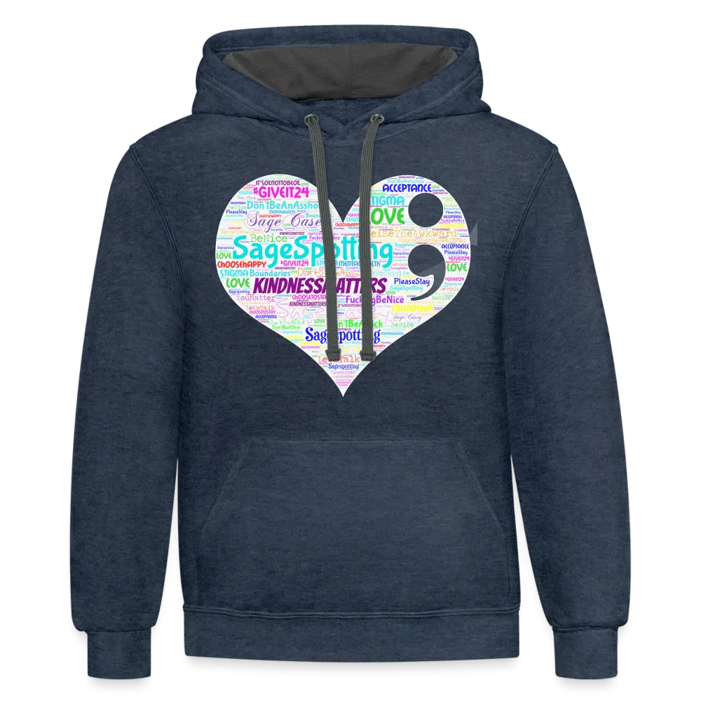 *SWEARY* WordCloud Heart / Classic Logo Contrast Hoodie