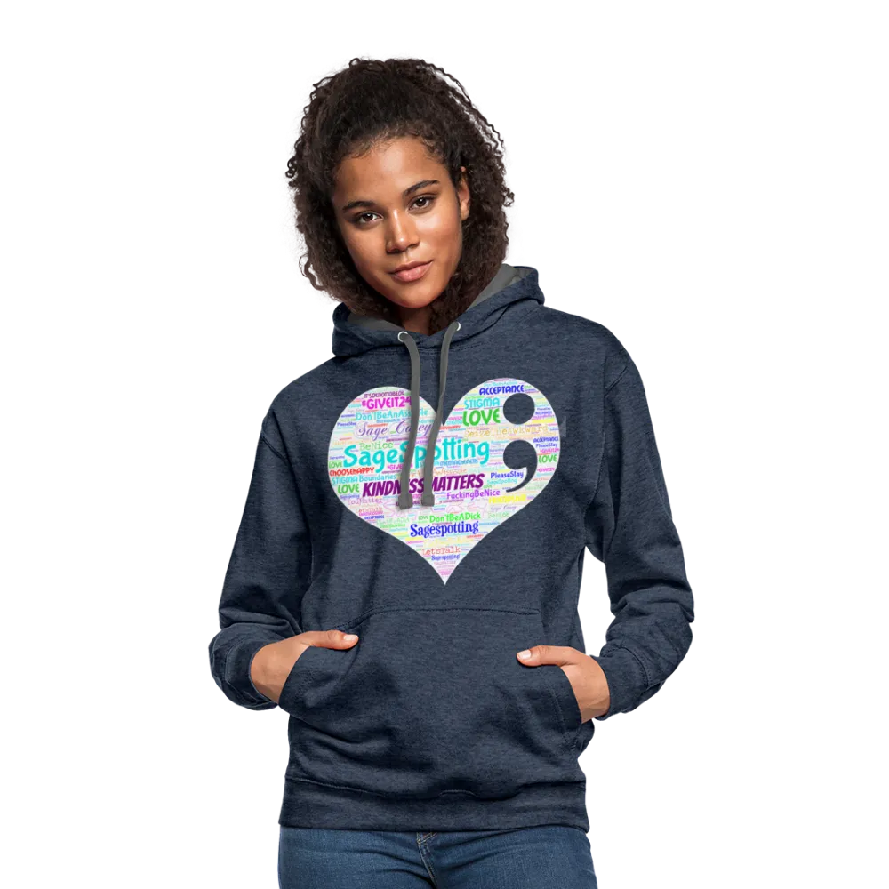 *SWEARY* WordCloud Heart / Classic Logo Contrast Hoodie