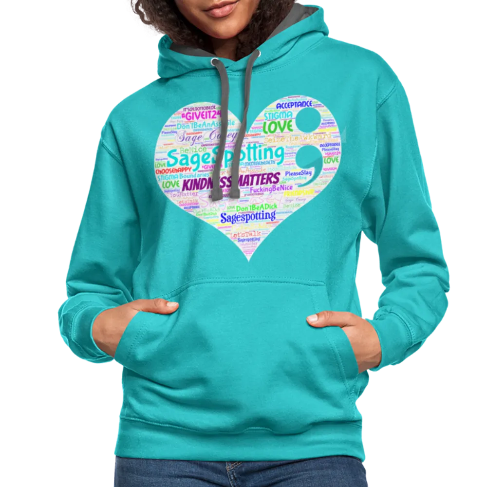 *SWEARY* WordCloud Heart / Classic Logo Contrast Hoodie