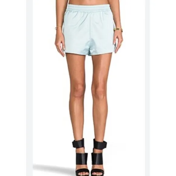 T Alexander Wang Satin Track shorts in Celadon , Size XS H40