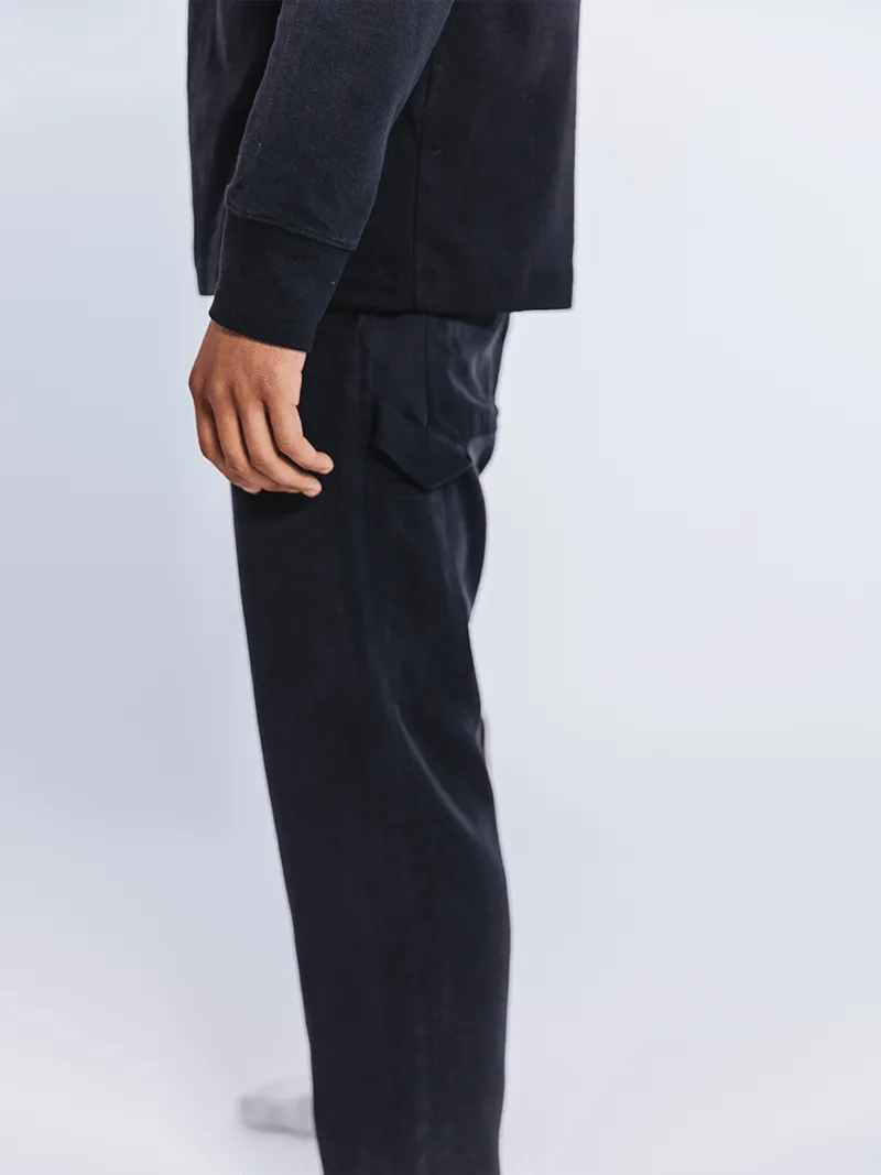 Tencel Unisex Cargo Trousers | Jet Black