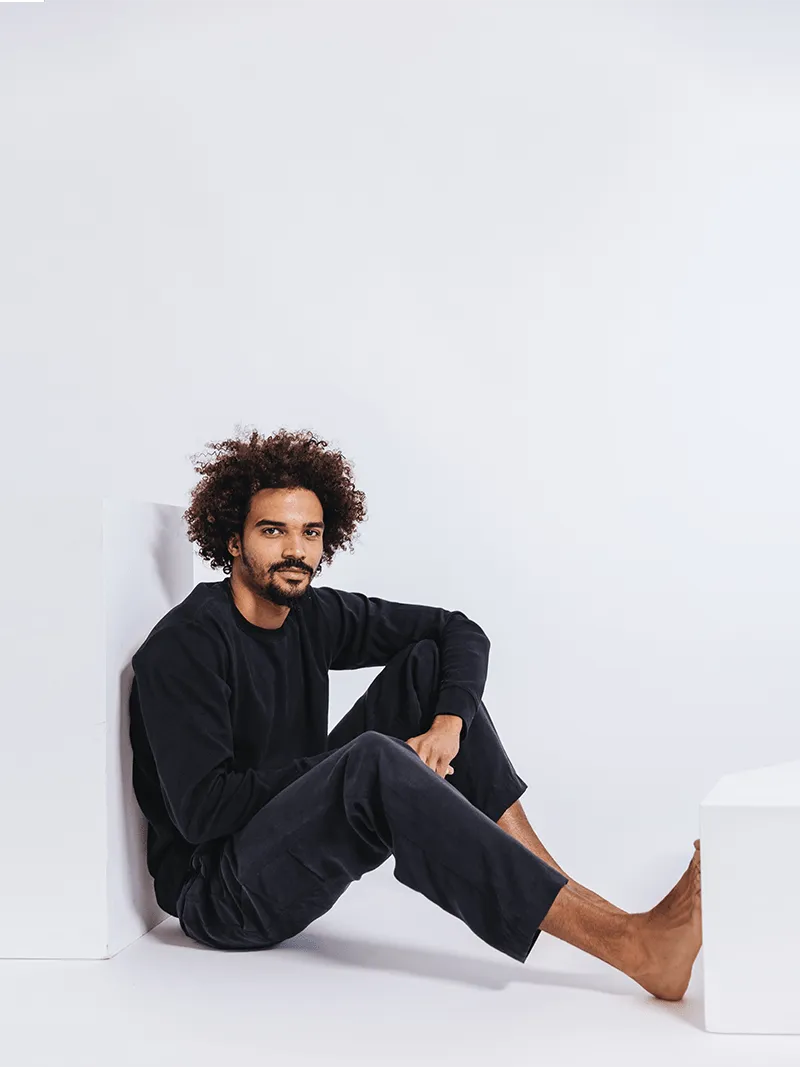 Tencel Unisex Cargo Trousers | Jet Black