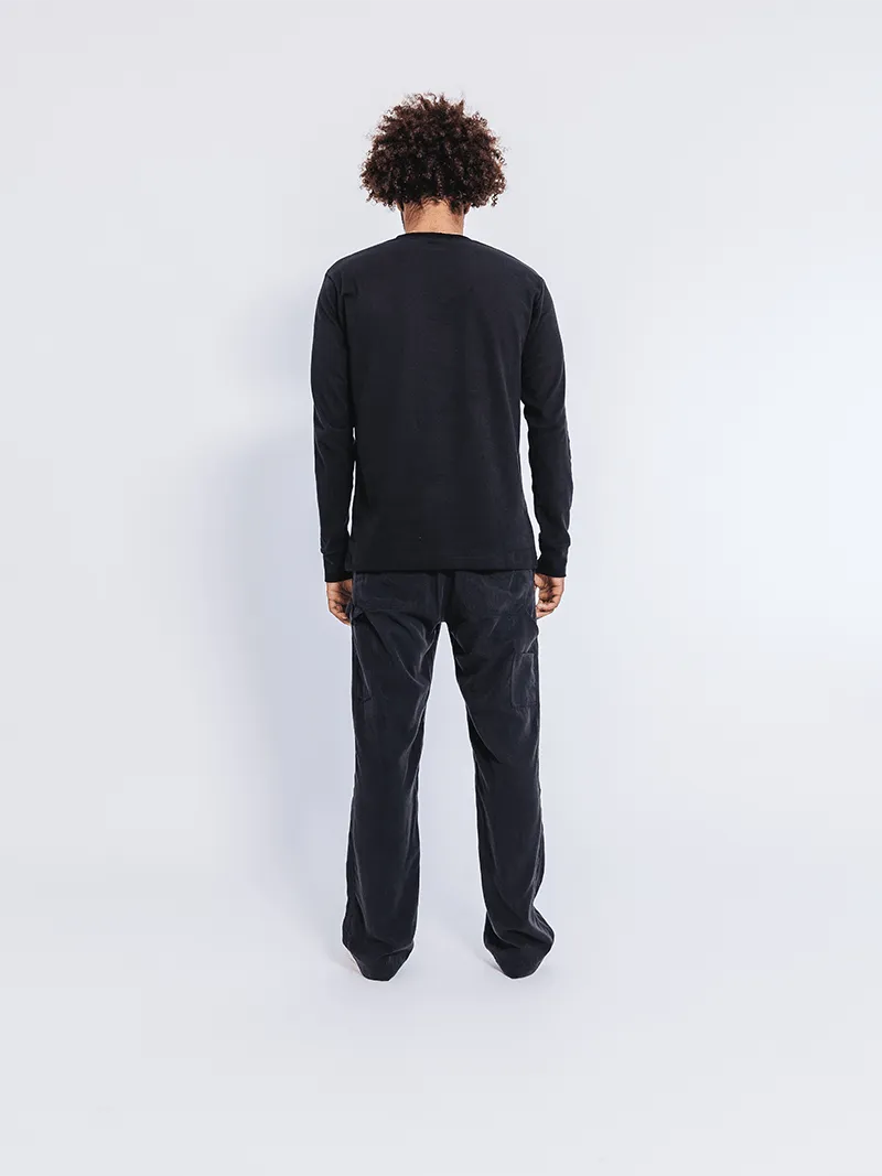 Tencel Unisex Cargo Trousers | Jet Black