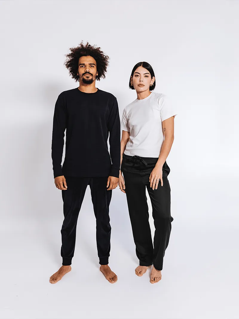 Tencel Unisex Cargo Trousers | Jet Black