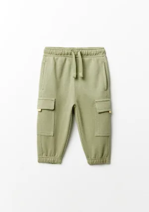 Terry cargo trousers - Green