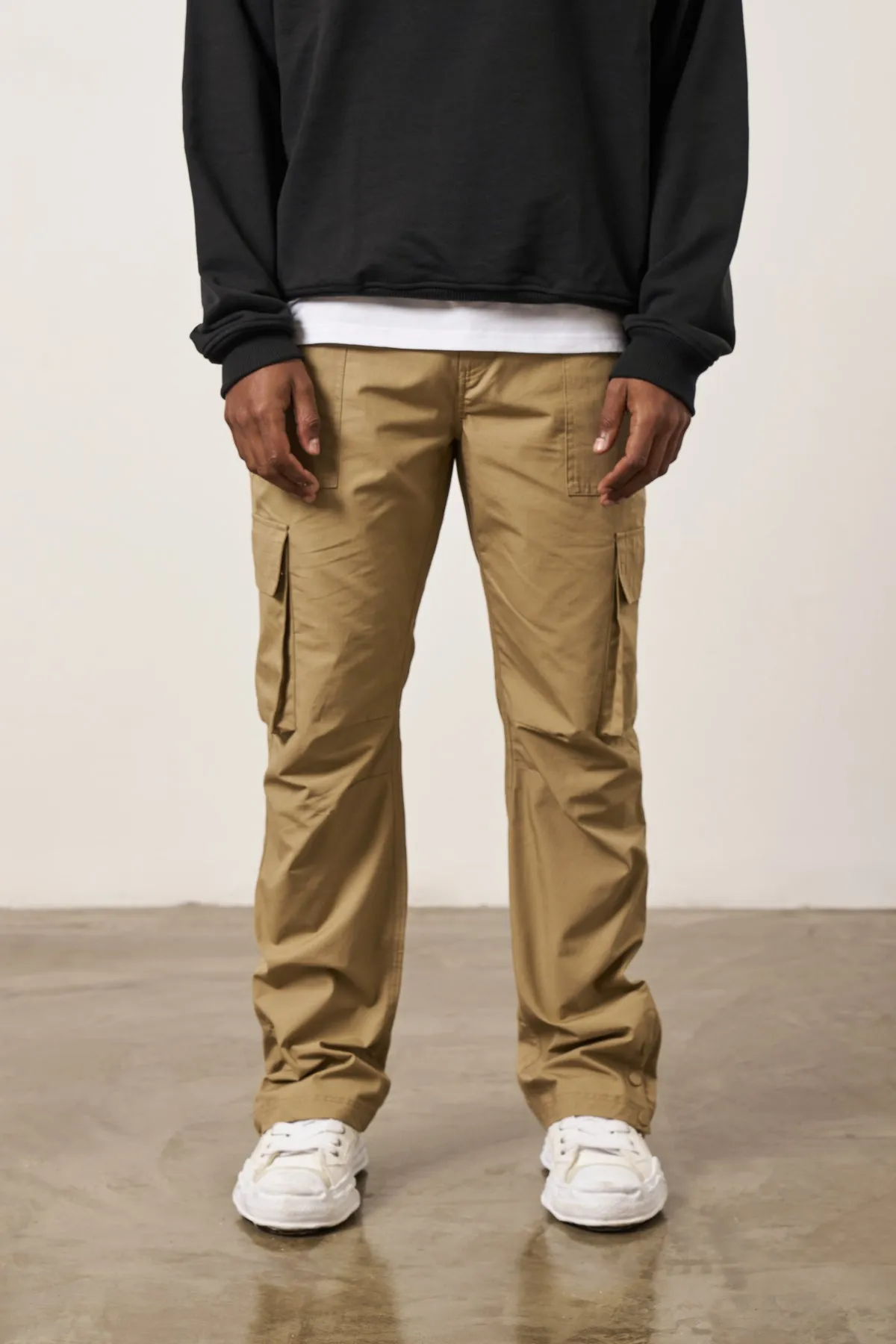 The Couture Club Ripstop Cargo Trousers Beige