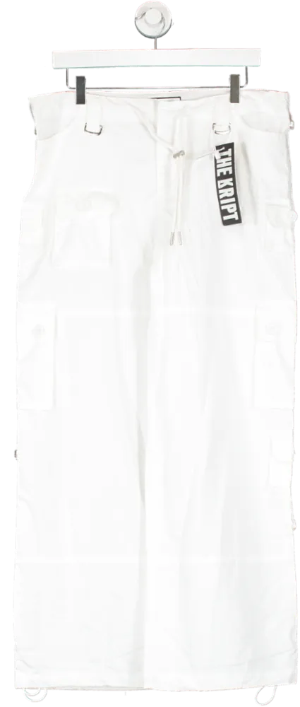 THE KRIPT White Cargo Trousers UK XXS-XS