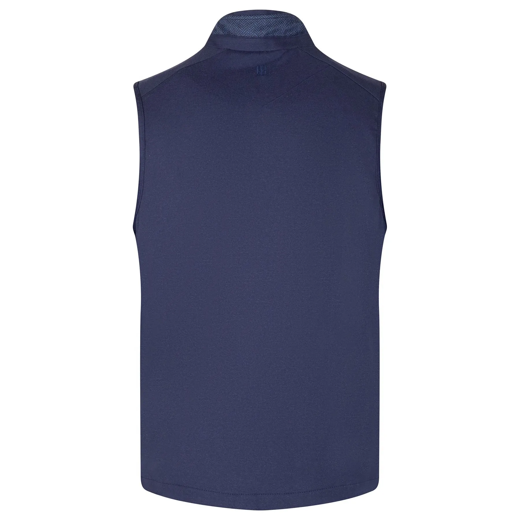 The Perry Performance Fleece Vest Navy Herringbone