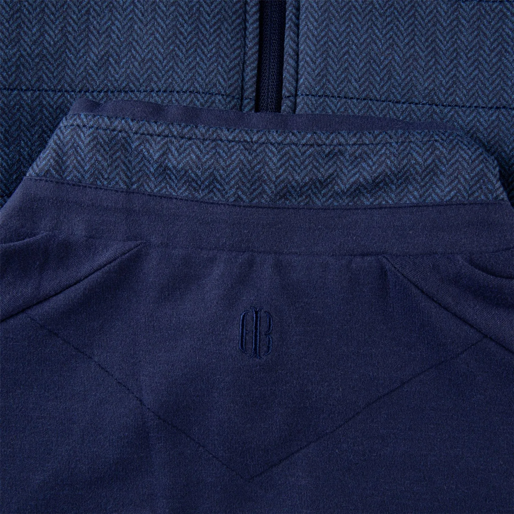 The Perry Performance Fleece Vest Navy Herringbone