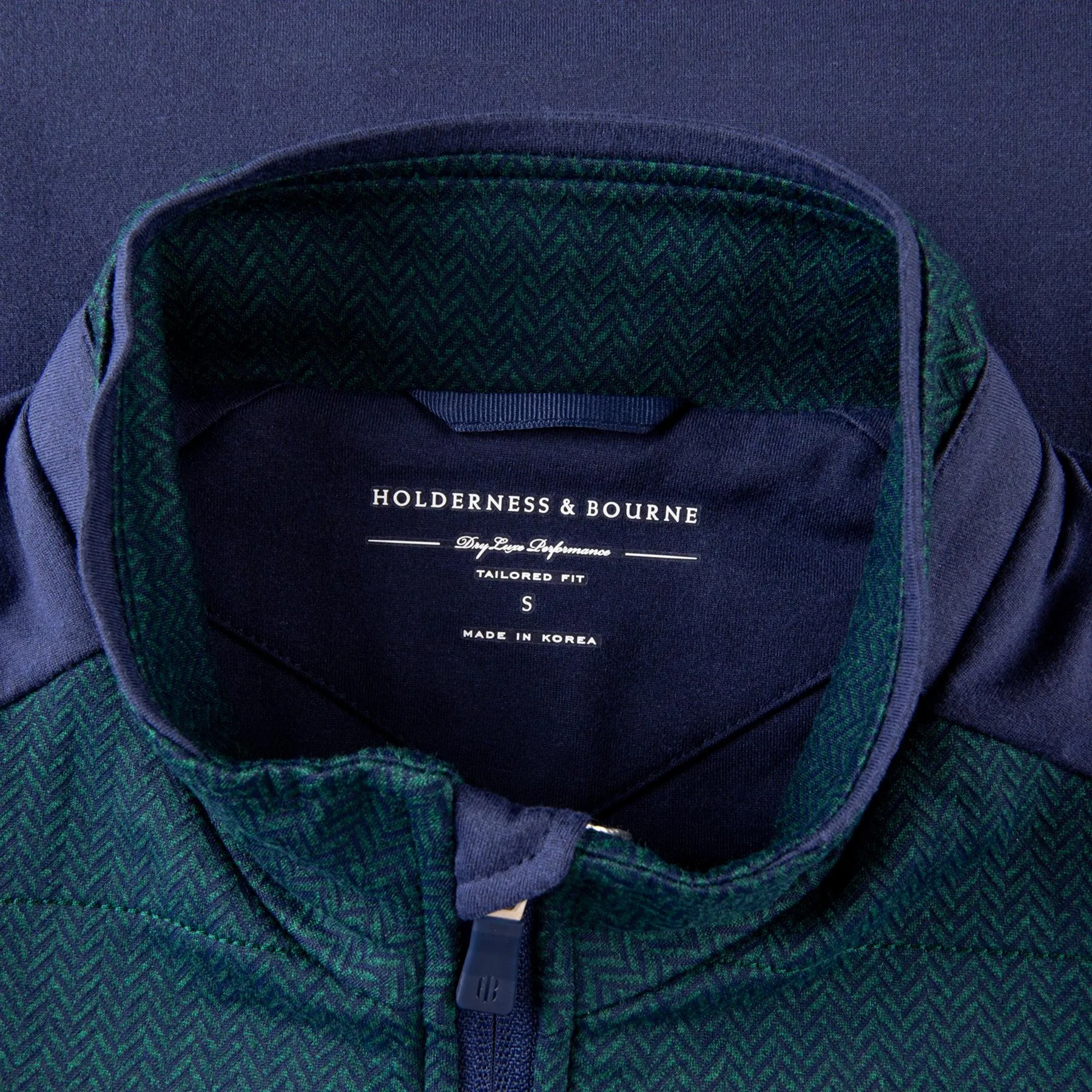 The Perry Performance Fleece Vest Pine Herringbone
