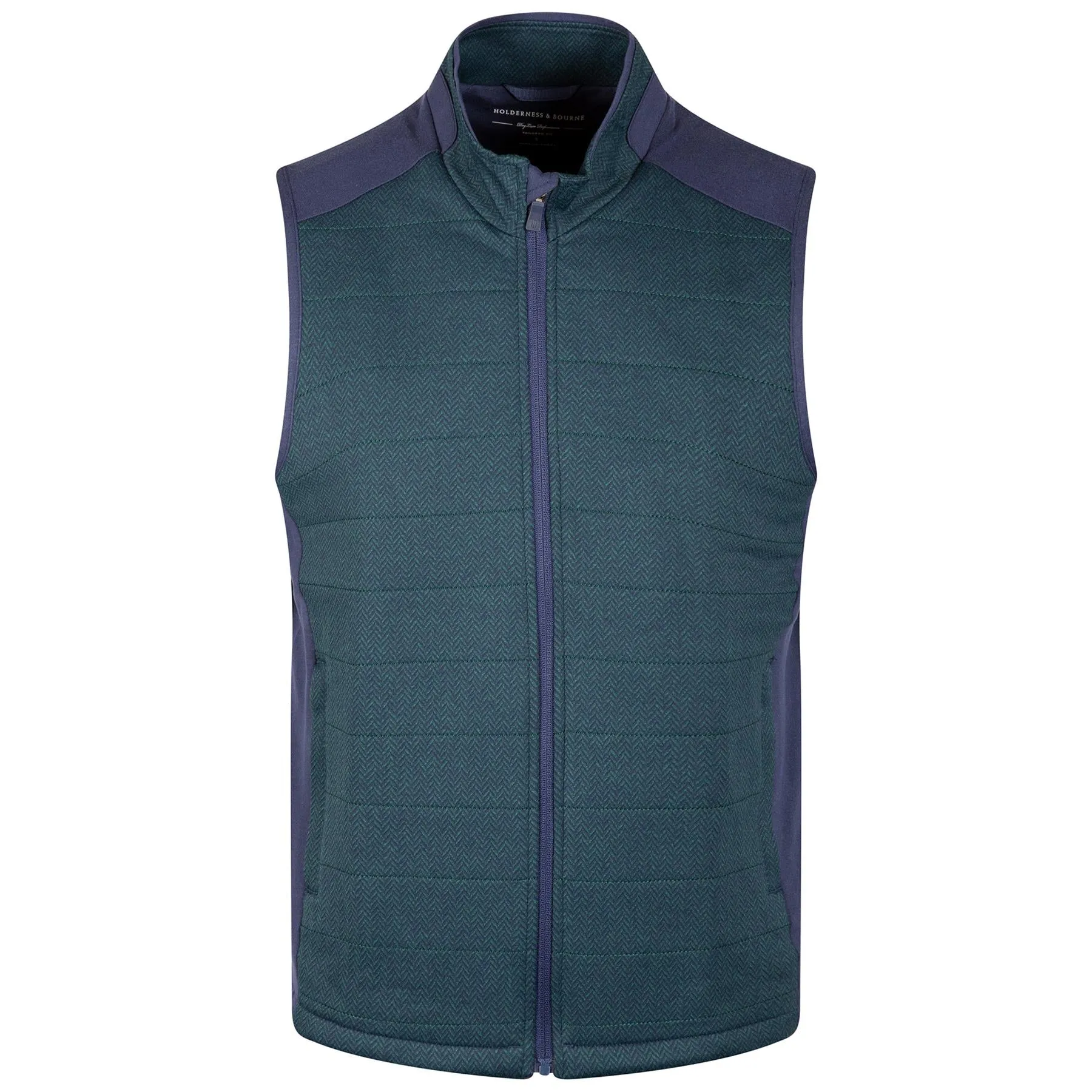 The Perry Performance Fleece Vest Pine Herringbone
