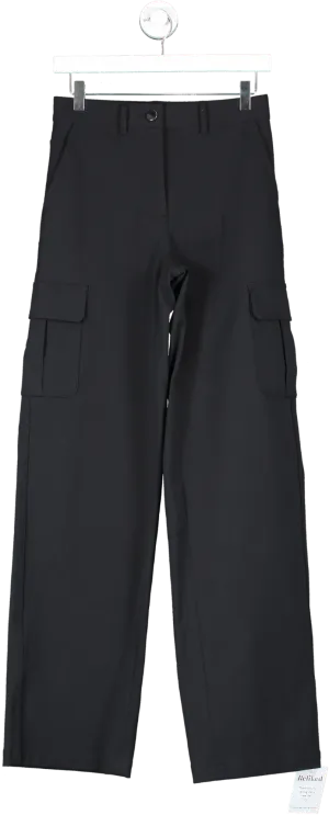 Theory Black Cargo Pant In Neoteric Twill UK XXXS