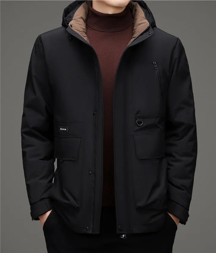 Thickened Water-Resistant Down Jacket for Urban Men
