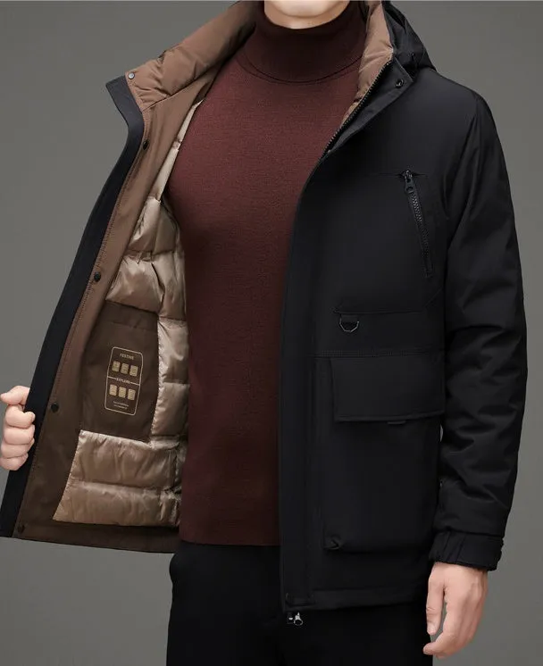 Thickened Water-Resistant Down Jacket for Urban Men