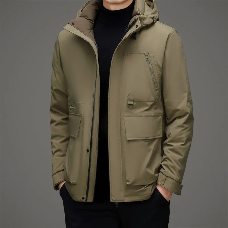 Thickened Water-Resistant Down Jacket for Urban Men