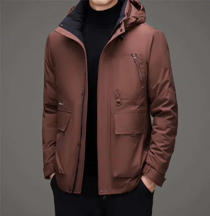 Thickened Water-Resistant Down Jacket for Urban Men