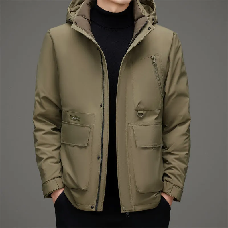 Thickened Water-Resistant Down Jacket for Urban Men