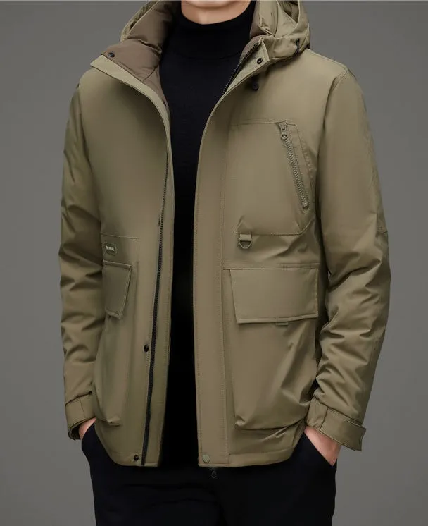 Thickened Water-Resistant Down Jacket for Urban Men