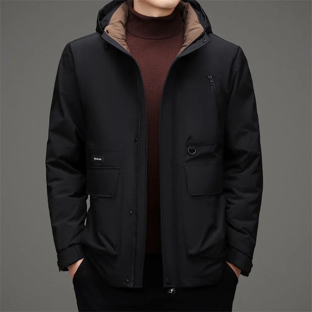 Thickened Water-Resistant Down Jacket for Urban Men