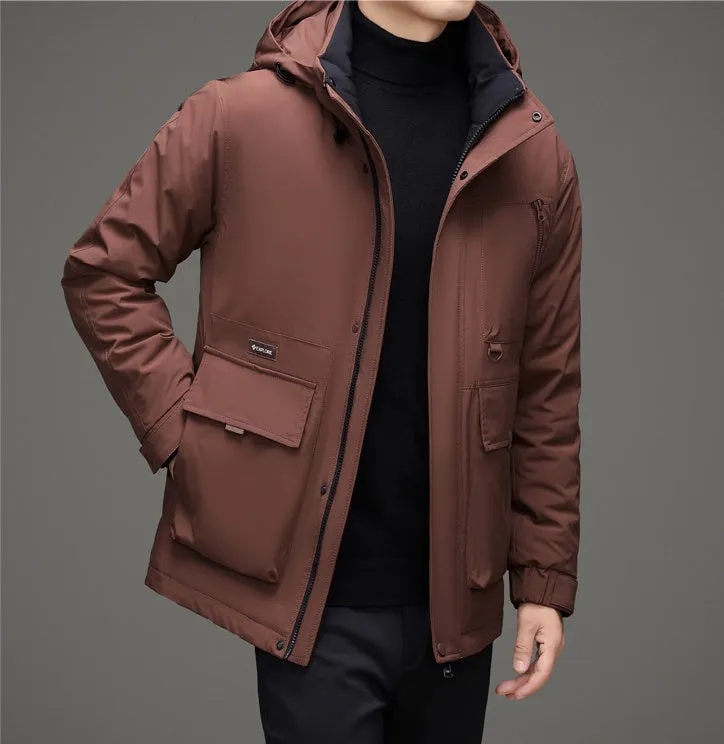 Thickened Water-Resistant Down Jacket for Urban Men