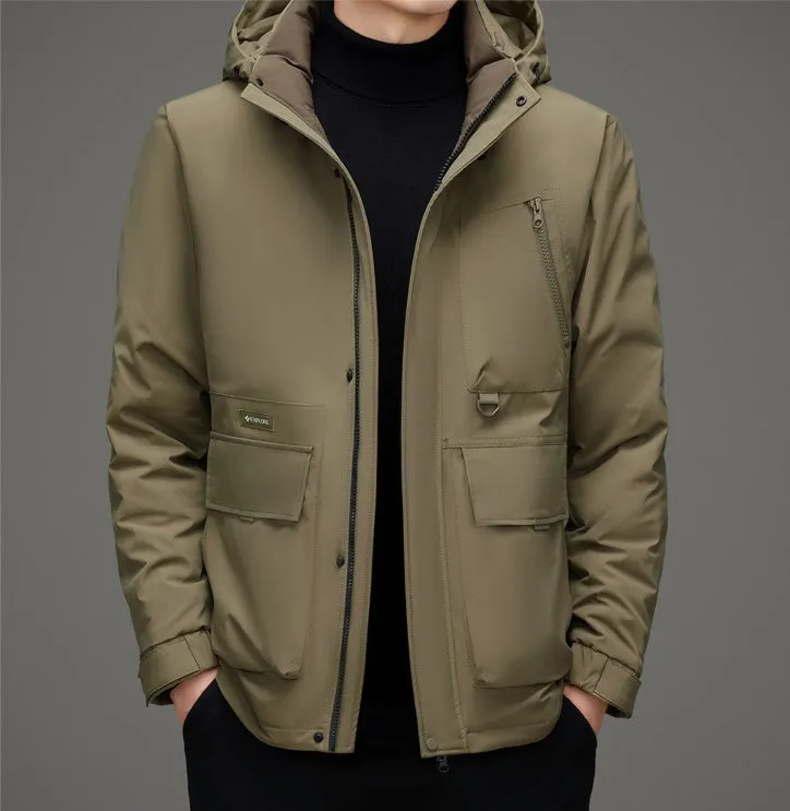 Thickened Water-Resistant Down Jacket for Urban Men