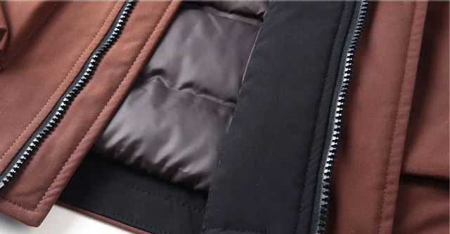 Thickened Water-Resistant Down Jacket for Urban Men