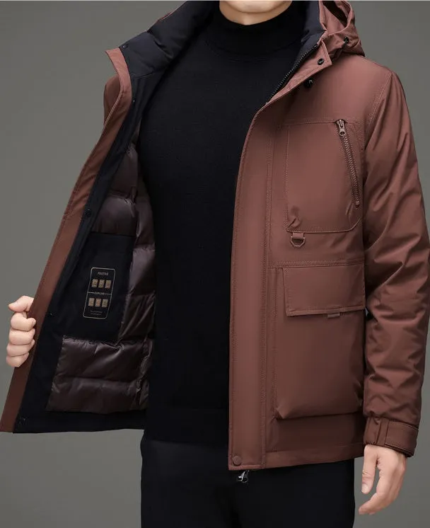 Thickened Water-Resistant Down Jacket for Urban Men