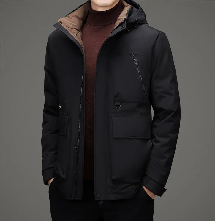 Thickened Water-Resistant Down Jacket for Urban Men