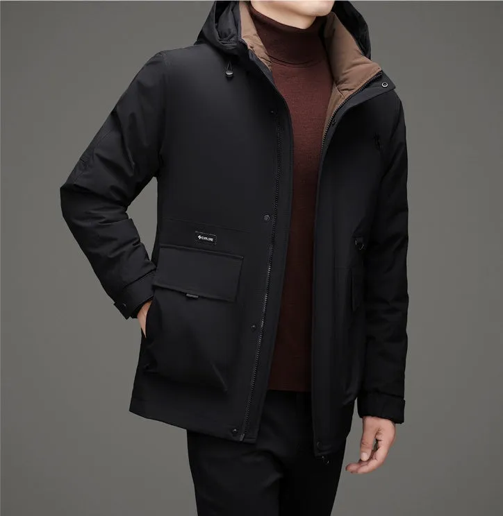 Thickened Water-Resistant Down Jacket for Urban Men