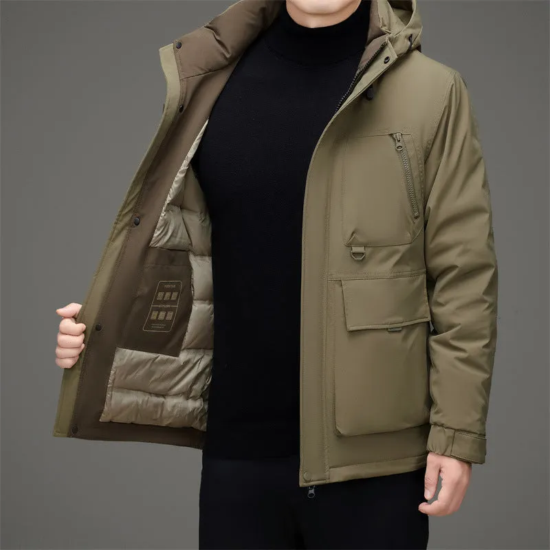 Thickened Water-Resistant Down Jacket for Urban Men
