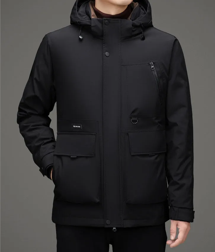 Thickened Water-Resistant Down Jacket for Urban Men