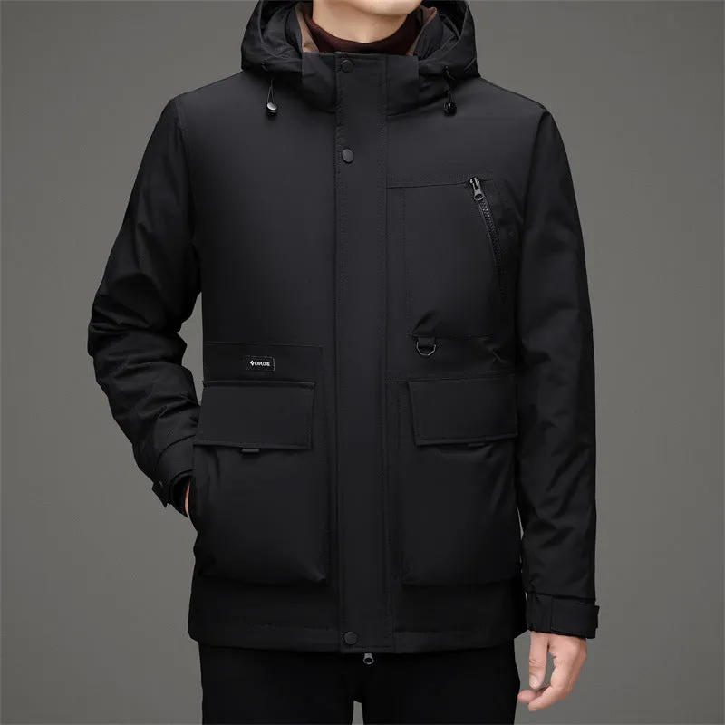 Thickened Water-Resistant Down Jacket for Urban Men