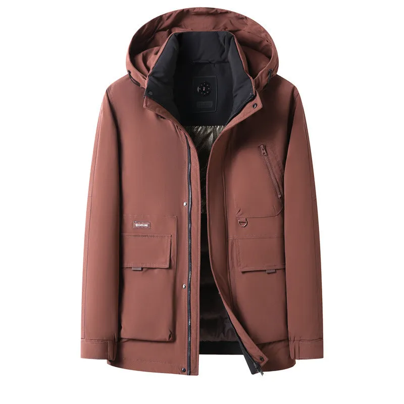 Thickened Water-Resistant Down Jacket for Urban Men