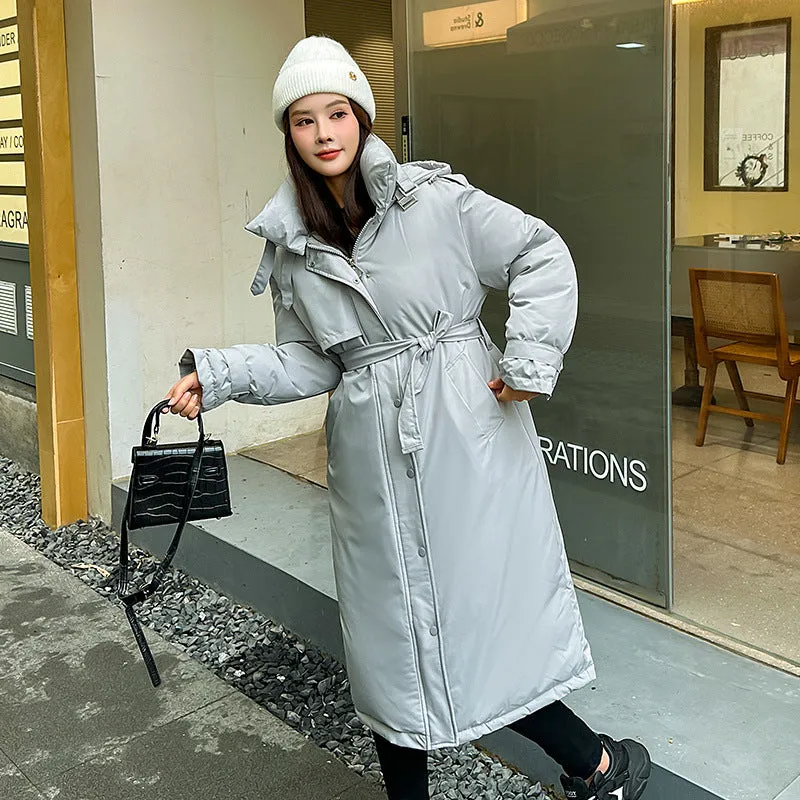 Thickened Windproof Hooded Puffer Coat for Women