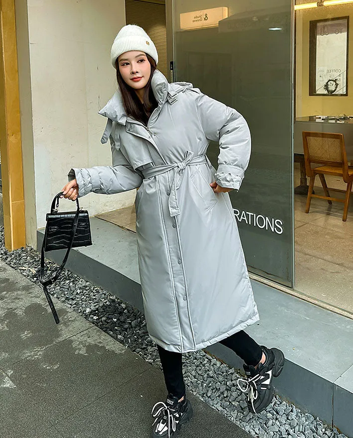 Thickened Windproof Hooded Puffer Coat for Women