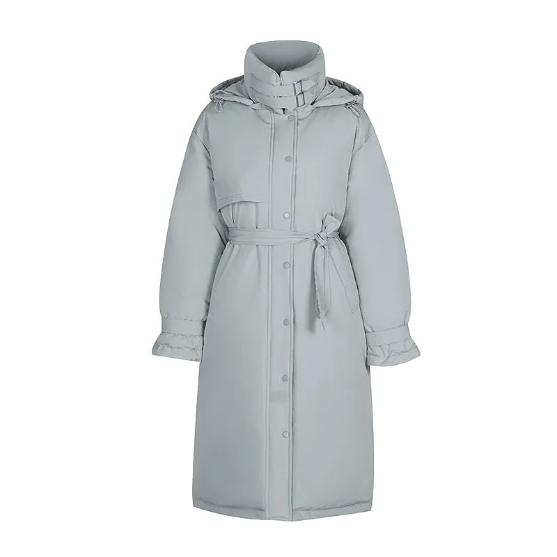 Thickened Windproof Hooded Puffer Coat for Women