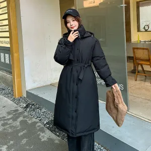 Thickened Windproof Hooded Puffer Coat for Women