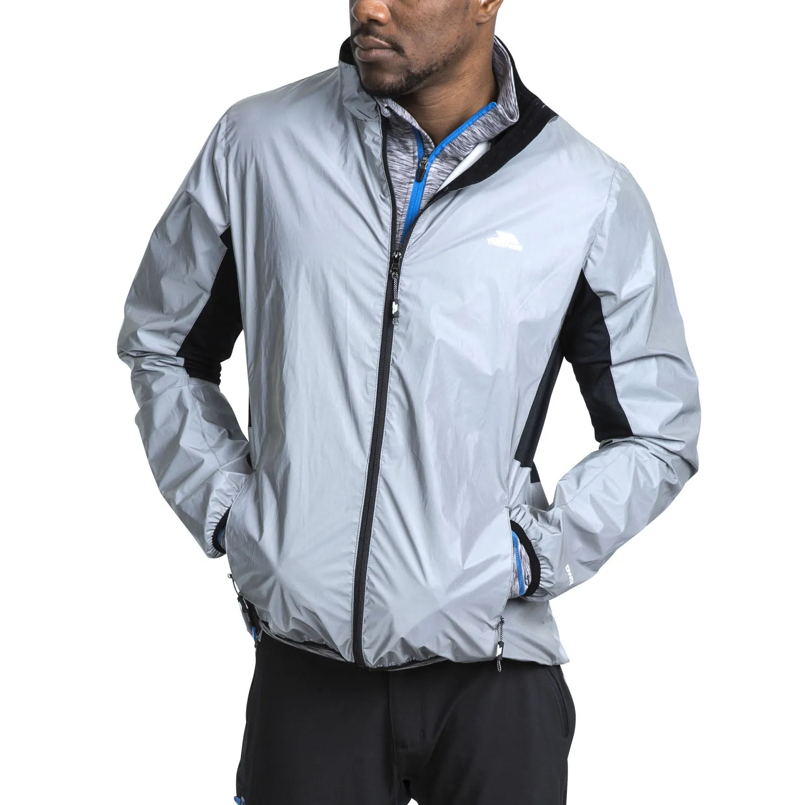 Trespass Mens Zig Reflective Water Resistant Jacket - Silver