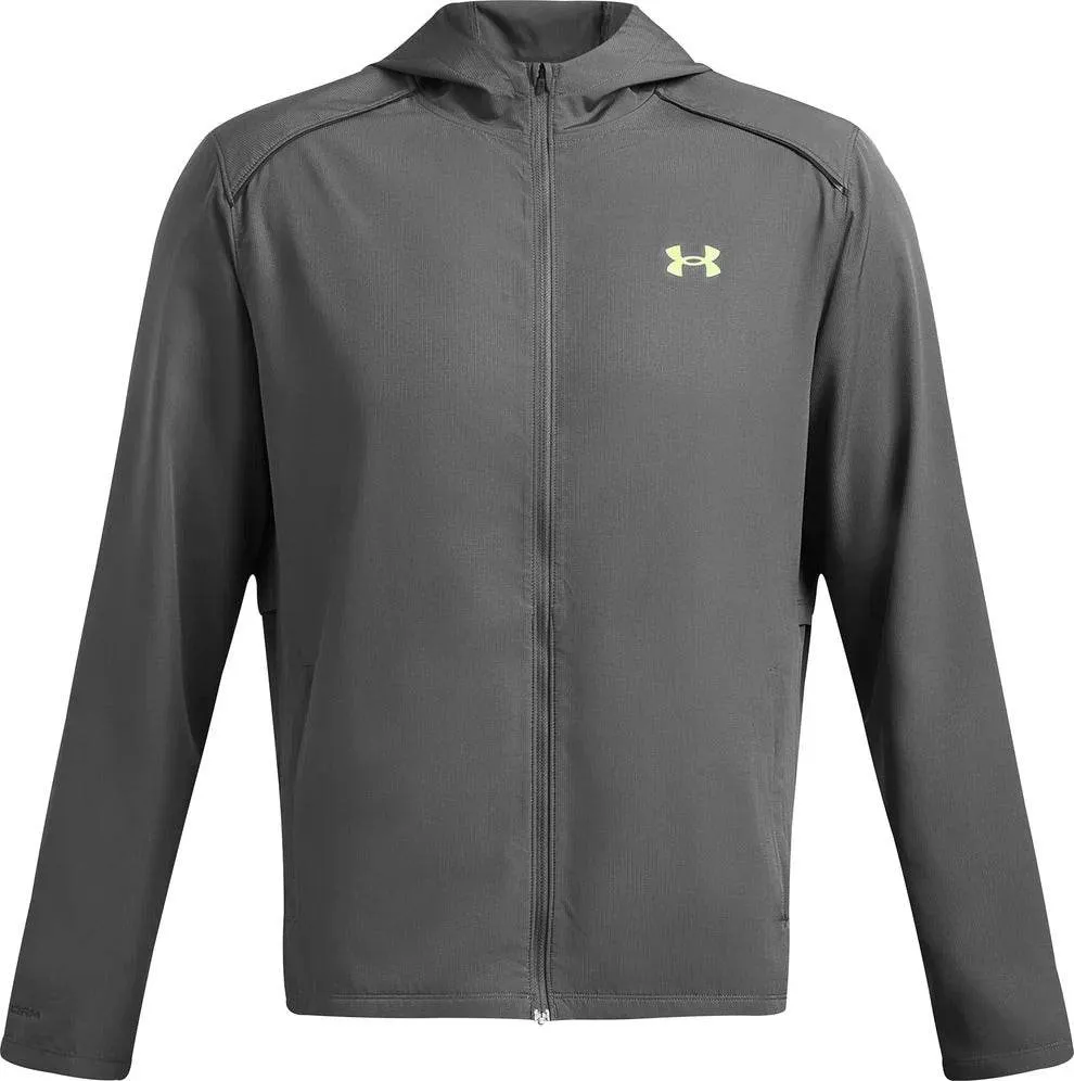 Under Armour Launch Hooded Grey Mens Running Jacket