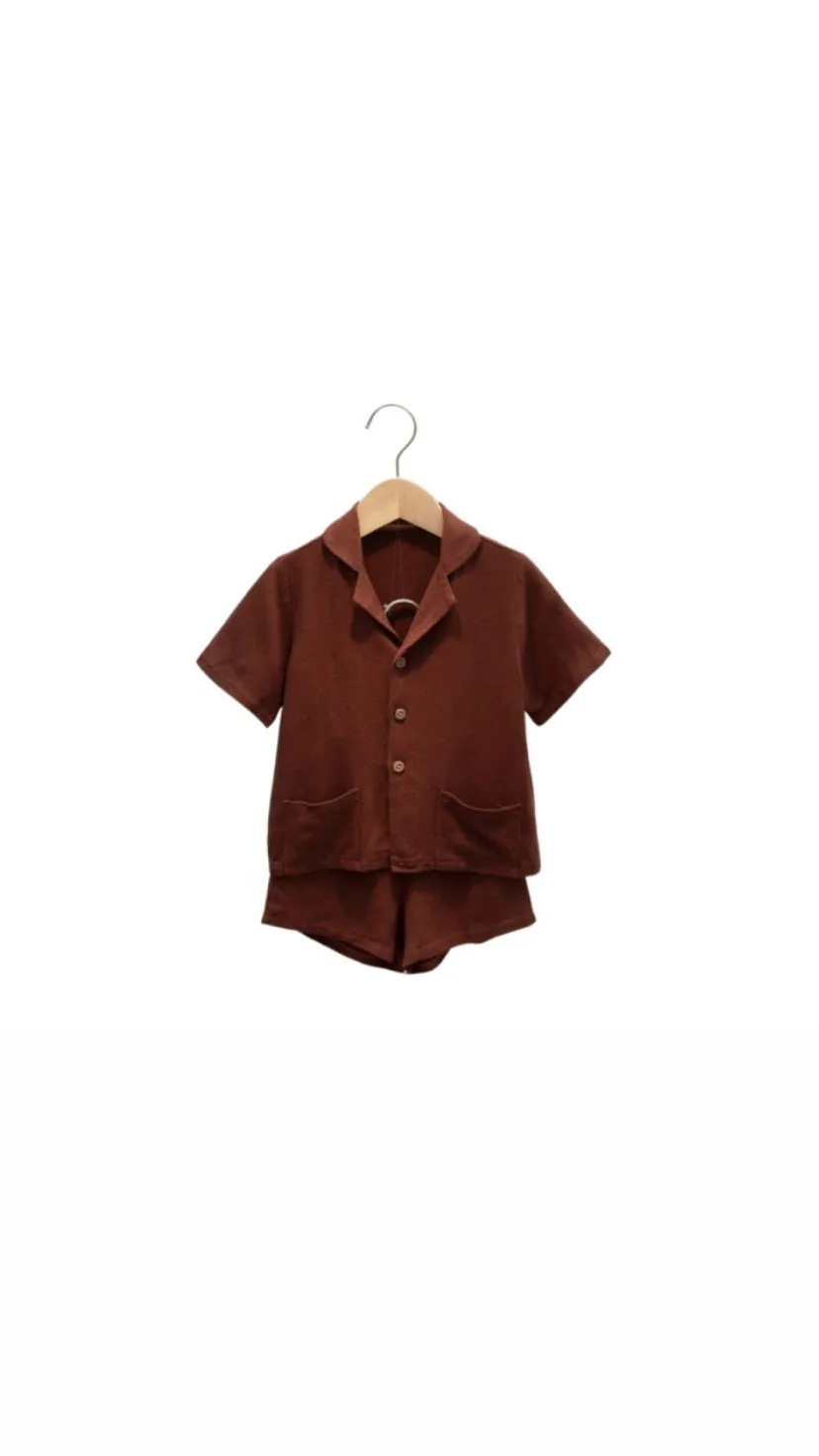 Unisex Linen Cocoa Set